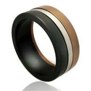 Pride Shack - Bear Pride Flag Ring - Mens Male Gay Pride Steel Ring GLBT Jewelry